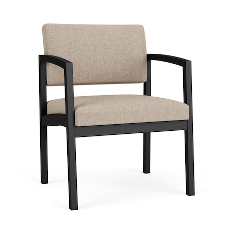 Lesro Lenox Steel Guest Chair, Stone (Beige) Seat, Stone Back, 24.5 W 24.5 L 32 H, Linette Vinyl Seat LS1201